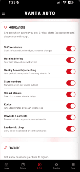 Set it once. Every store follows.: Pick your own alerts