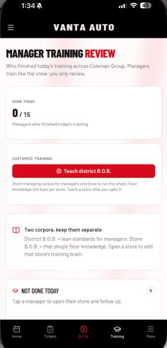 Training next to selling: Training that stays current